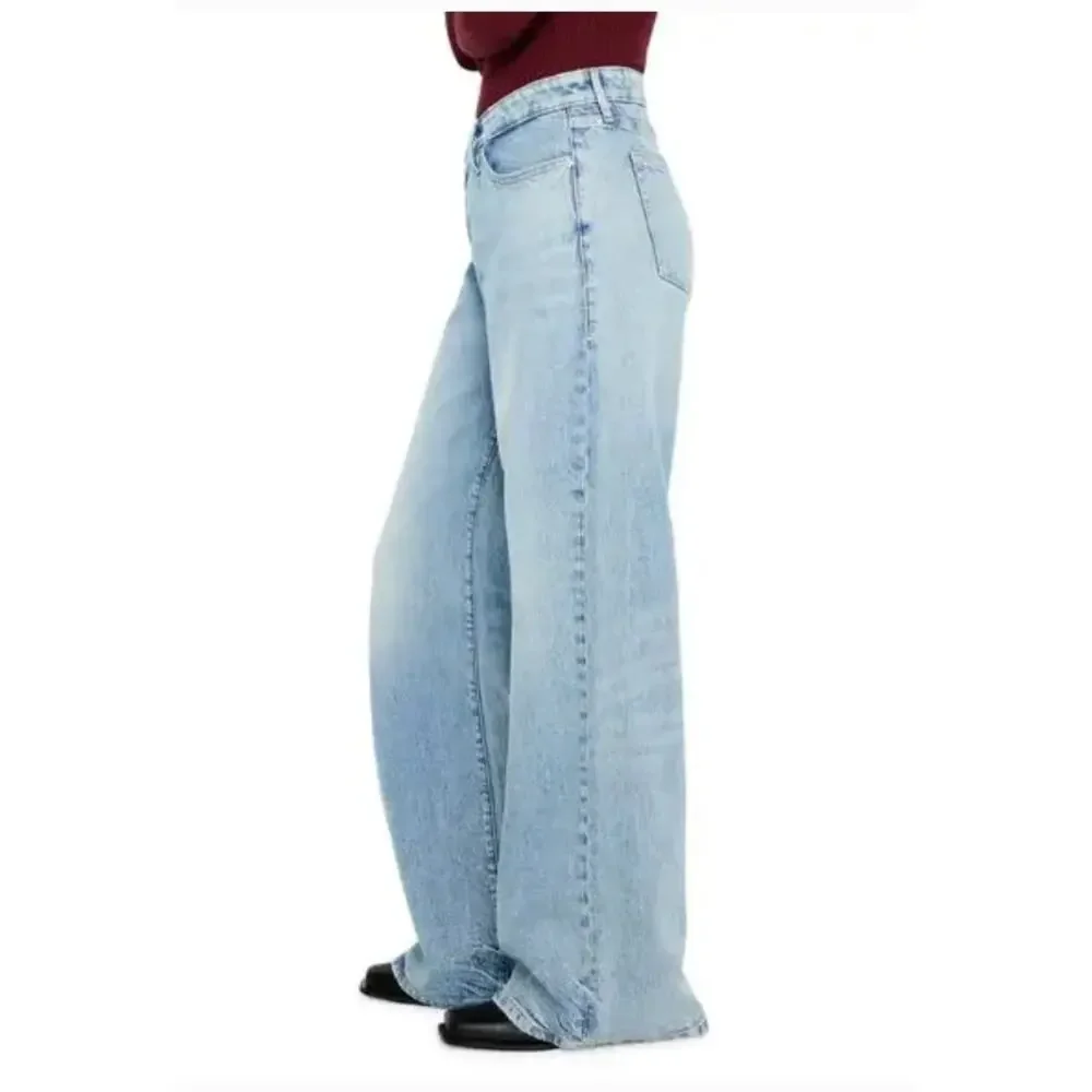 Good American Good Ease Relaxed Jean Crossover Waistband Size 10 - Picture 2 of 9